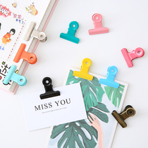 ins simple color student Metal long tail clip cute dovetail clip fixed document ticket clip seal clip clip clip multifunctional trumpet hipster stainless steel drawing board clip office stationery