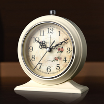 Desktop retro small alarm clock students use table clock bedside small household ornaments seat clock bedroom clock desktop clock clock