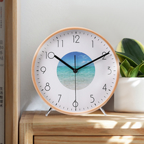 Solid wood table clock table clock ornaments living room place clock home desktop modern sitting clock art pendulum clock clock