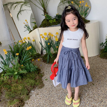 Girl 2022 Summer New Vest Children Summer Ocean Gas Little Girl Baby Pure Cotton Blouses Sleeveless T-shirt Tide