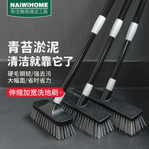 Long handle Hard wool Commercial brushed ground brush Hotel Bathroom Tile Floor Brush Outdoor Green Moss Cement Large cleaning brush