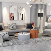 Italian light luxury minimalist modern saddle leather coffee table living room household round combination small family designer furniture
