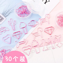 Cartoon cute paper clip paper clip bookmark Creative color candy color clip for primary school students office supplies metal