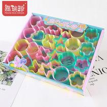 Small rainbow circle children plastic toy spring coil stacked ring baby educational toy telescopic elastic ring 1305