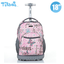 tilami junior high school students trolley school bag large capacity childrens backpack 1-3-6 grade girls 6-12 years old