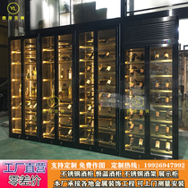 Stainless steel wine cabinet custom constant temperature wine cabinet wine cellar living room display cabinet Villa red wine cabinet wine rack