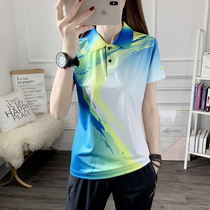 Quick-drying clothes womens short-sleeved thin summer outdoor sportswear running group clothes loose ice silk fitness POLO shirt t-shirt men