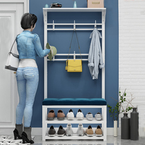 Door shoe rack hanger one-piece wall panel Household bedroom wall shelf Home change shoe stool coat rack