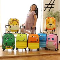 Cartoon cute children's gift luggage case for boys and girls 18 inch universal wheel luggage suitcase support customization