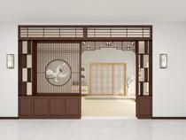 New Chinese style solid wood screen partition porch storage shoe cabinet shielding living room home office Hotel decoration Hollow