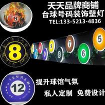 Hall wall hanging storefront tea hall wall bar wall hanging billiard lamp bar luminous color ball industrial background wall