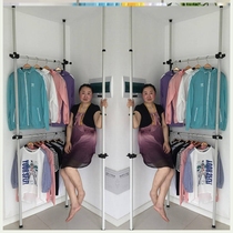 Hanging clothes rack Hanging clothes rack Floor telescopic hanging clothes rack Simple household non-perforated bedroom balcony drying rod