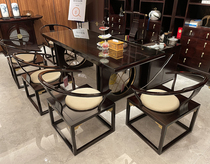 New Chinese tea table and chair combination Solid wood Kung Fu tea table Simple modern light luxury tea table Zen high-end furniture customization