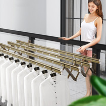 Kabei indoor balcony folding telescopic drying rack three-pole hand-cranked drying quilt rod lifting household quilt drying rod