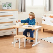 BOORI teddy early teaching study table and chairs 4-gear adjustment green and environmentally friendly corners round solid wood children table and chairs