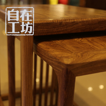  Zizhi workshop solid wood environmental protection living room set several simple modern style shelves Mobile living room storage