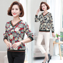 Official flagship store Spring and Autumn 2021 new womens base shirt set middle-aged knitted top ANTA E ERKE