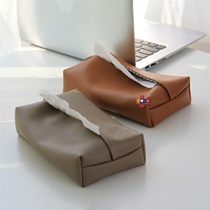 Meal tissue storage bag leather home simple car truck creative tissue towel set restaurant tissue box ins