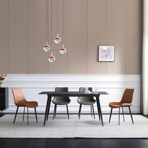 Sunshine life natural style Italian rock plate dining table and chair combination Imported simple modern net celebrity small apartment dining table