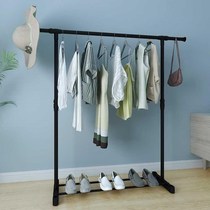 Easy to install stall square tube drying rack single pole type floor folding telescopic horizontal bar indoor and outdoor clothes
