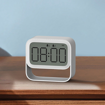 Simple fashion students with digital display LCD small alarm clock bedroom mute bedside clock rechargeable two sets of alarm
