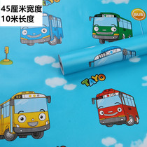 Cartoon wallpaper childrens room wallpaper boy bedroom warm girl baby car pattern self-adhesive waterproof sticker