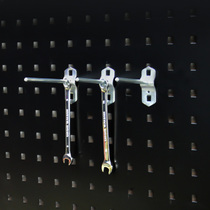Multifunctional metal square hole hole plate hardware tool hanging plate inclined straight adhesive hook display wall hanging rack material rack