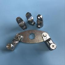 Upper and lower connecting rod fittings lock piece upper and lower lock rod connecting head lock Rod two-point steel bolt small three-point two-point type