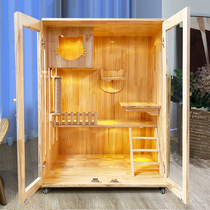 Full solid wood cat house cat house cat house cat cabinet cat nest cat crawling frame platform platform cat grab post integrated furniture
