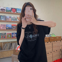 2021 summer clothes New short sleeve T-shirt female Hong Kong wind students cotton loose long base shirt half sleeve clothes