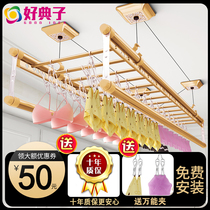 Golden lifting drying rack Hand drying rack Household balcony manual hanging rack double pole three or four pole drying rack