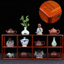 Desktop Rosewood Bok ancient shelf solid wood purple sand teapot display rack tea set rack tea cup storage rack