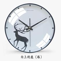 12 inch elk fashion wall clock Nordic living room home creative clock bedroom mute art quartz clock
