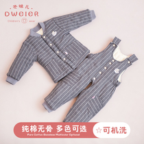 Baby handmade cotton padded clothes baby winter pure cotton thickened men and women children cotton padded jacket childrens straps suit winter