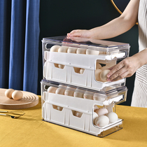Rolling egg box egg storage box refrigerator fresh rack drawer kitchen roll egg box home