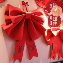 Wedding room bow layout wedding gift Net Red Woman bedroom door oversized flower decoration wedding supplies