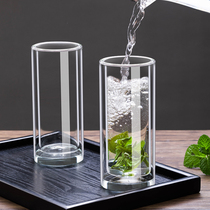 Creative double-layer insulated glass cup home thickened anti-scalding tea cup living room simple transparent drinking cup set