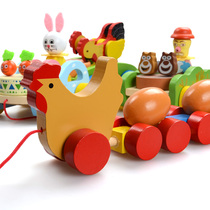   Drag toddler toy car pull car baby childrens hand pull rope pull line 1-2-3 years old one-year-old baby boy small