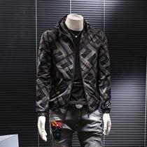European high-end men's coat 2021 autumn men's fashion brand fashion hooded jacket youth slim jacket