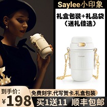 saylee Xiaoli Impression Thermos Cup 316 Stainless Steel Ladies Fashion Double Drinking Tube Cup Lucky Fragrant Cat Cup