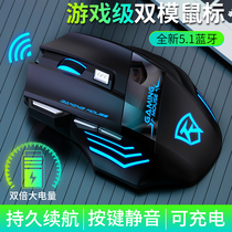 Wireless gaming mouse dedicated e-sports machinery mute Bluetooth dual-mode rechargeable male and female unlimited office home desktop computer notebook for Apple Lenovo Microsoft