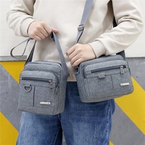Oxford cloth mens bag shoulder bag casual shoulder bag fashion Mens bag canvas cross bag Tide mens vertical small backpack