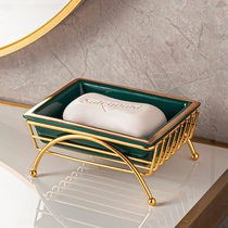 Ceramic drain soap box creative fashion new modern light luxury high-end toilet countertop soap box storage rack