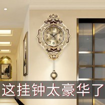 European style retro wall clock living room home fashion clock restaurant bedroom Universal Wall atmospheric clock quartz clock