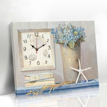 Punch-free dining room living room decoration painting box hanging painting creating 4-meaning clock l meter hall painting t wall clock