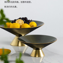 Net red 2021 New light luxury wind high end atmosphere household coffee table living room candy snacks glass fruit plate ornaments