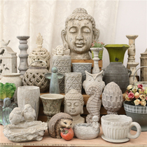 American retro nostalgic vase home homestay table set up homestay outdoor courtyard old flower pot groceries