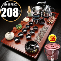 Whole package lazy stone grinding kung fu tea set home living room office with tea tray tea table full automatic integration