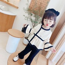Girls suit 2021 girls autumn dress new Yang Han Edition childrens tops two pieces of spring and autumn tide