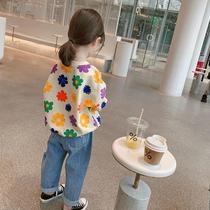 Girls spring dress new dress 2022 girls baby Ya Ya wind network red spring and autumn clothing of Han - edition childrens ocean tops tide